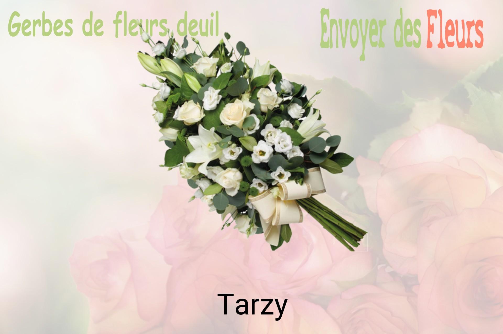 Gerbe de fleurs de deuil livrée à Tarzy
